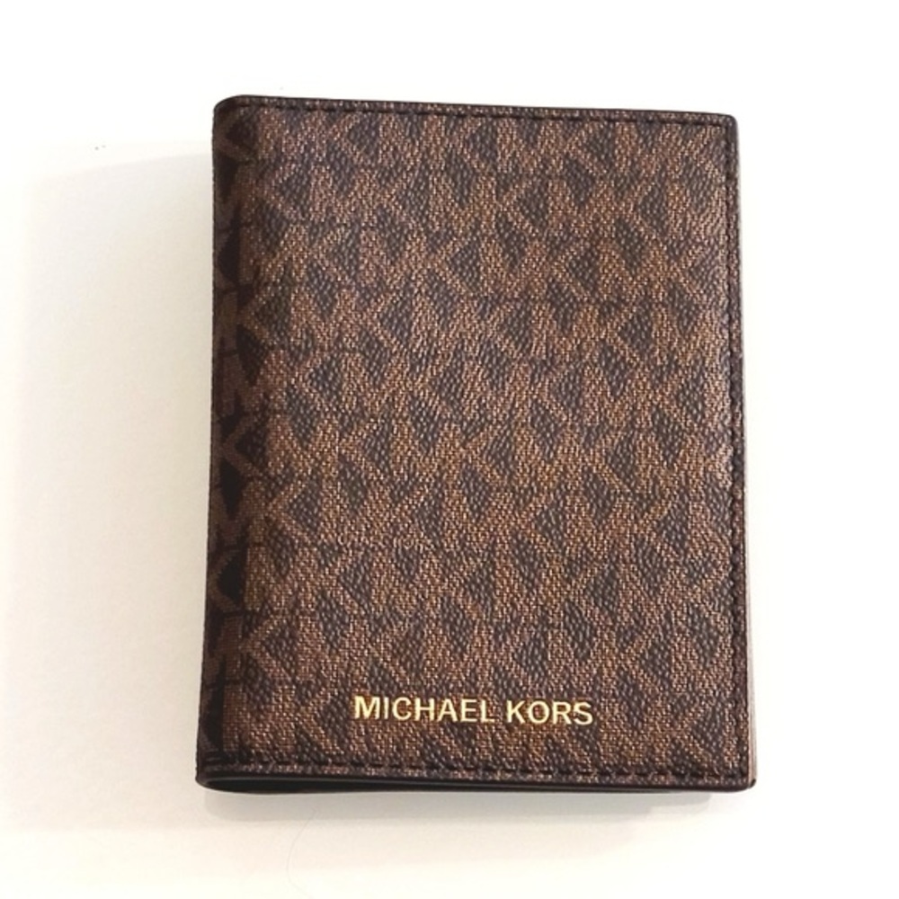Michael Kors Dark Brown Monogram Card Holder NWOT